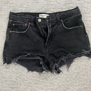 Abercrombie and fitch black denim shorts